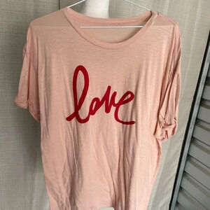 Women's "Love" Short Sleeve Graphic T-Shirt - Sz. L